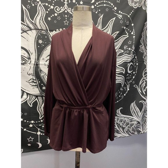 Design Lab wrap style look blouse, v neckline, lon - Picture 1 of 4